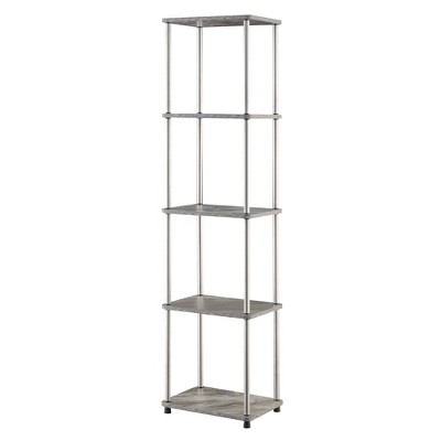 63.25" No Tools 5 Tier Tower Faux Gray Marble/Chrome - Breighton Home