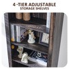 Farmhouse Bookshelf with Storage Cabinet, 72" Tall Bookcase with Drawer and Barn Door for Office Library, Living Room - 3 of 4