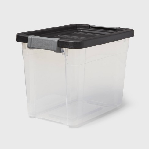 30qt Heavy Duty Latching Clear Storage Box - Brightroom™: Stackable Plastic Bin with Lid, Universal Utility Storage - image 1 of 3