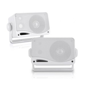 Pyle PLMR24 3.5" 200W 3-Way Marine Audio Speakers Outdoor Weatherproof (Pair) - 1 of 4