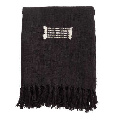 50"x60" Cotton Throw Blanket with Fringed Lines - Saro Lifestyle - image 1 of 4