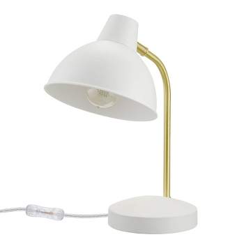 15" Willow Table Lamp with Pivoting Shade Matte White/Gold - Globe Electric