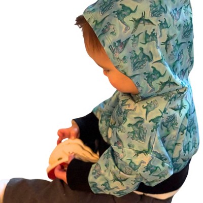 The Pink Picket Fence Suzie Dino Hoodie for Girls – Lightweight Zip-Up Jacket – Hand-Painted Dinosaur Print