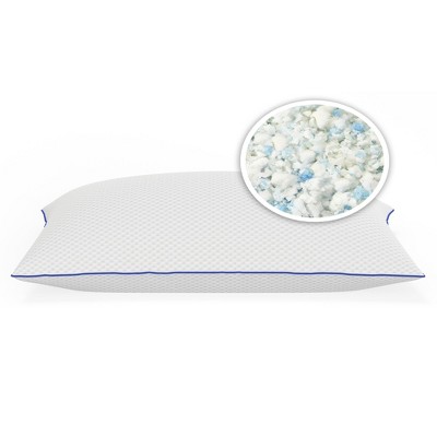Oversized White Gel-Infused Shredded Memory Foam Pillow Set