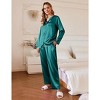 Ekouaer Silk Pajamas For Women 2 Piece Set Satin Pjs Long Sleeve Button Up Sleepwear Comfy Lounge sets - 4 of 4