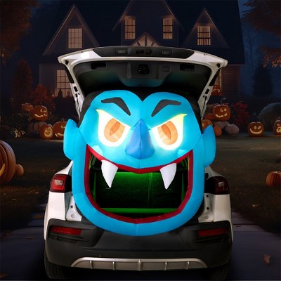 SYNCFUN Halloween Outdoor Inflatable Monster/Vampire Trunk Or Treat Car Decoration with LEDs for Halloween Outdoor Yard Garden Lawn Party Decoration