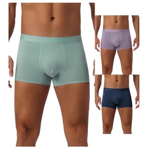 INSPIRE CHIC Men's 3 Pack Soft Elastic Waist Solid Color Basic Boxer Briefs - 1 of 4
