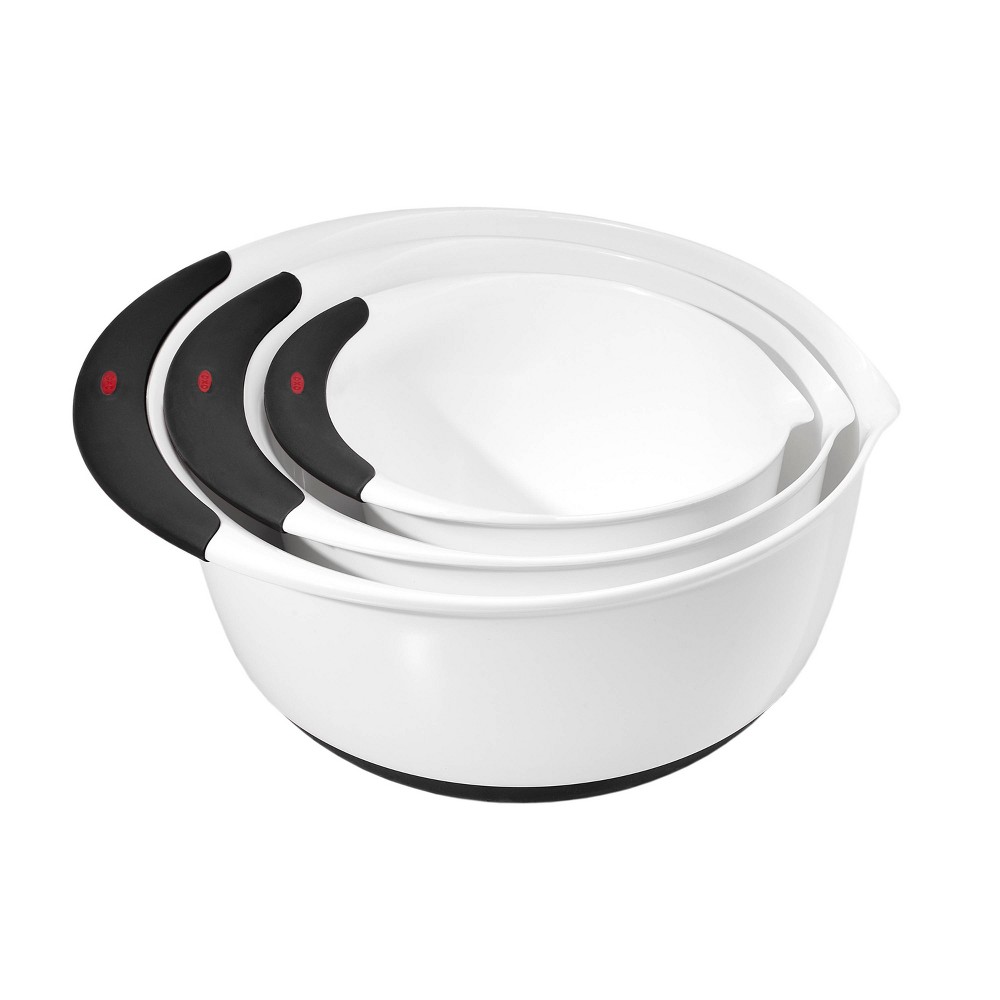 OXO 3pc Plastic Mixing Bowl Set with  Handles