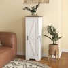 HOMCOM Farmhouse Storage Cabinet with Adjustable Shelf, Single Barn Door Accent Cabinet for Living Room, Floor Pantry Cabinet, White - 3 of 4