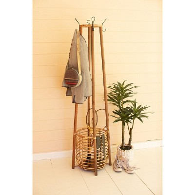 Rattan Entryway Coat Rack 65" Tall by Kalalou