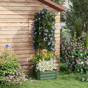 Okak Self-Watering Raised Garden Bed with Trellis, Tomato Planter Box for Climbing Vines/Vegetables/Flowers, Outdoor Proof - 1 of 4