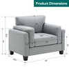 Modern Minimalist Small Couch Linen-Like Accent Chair with Rolled Arm and Comfortable Thick Cushion-Morden Fort - 3 of 4