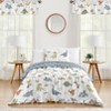 Sweet Jojo Designs Boy Twin Comforter Bedding Set Watercolor Dinosaur Dino Multicolor 2pc - 2 of 4