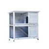 LAOTIES 2-Story Rabbit Hutch for Outdoor,Bunny Cage with Run,No-Leak Removable Trays,Non-Slip Ramp And Waterproof Roof for Small Animals - 4 of 4