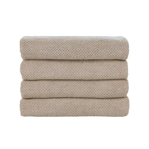 Nate Home by Nate Berkus Cotton Jacquard Bath Towel Set/4, Charcoal