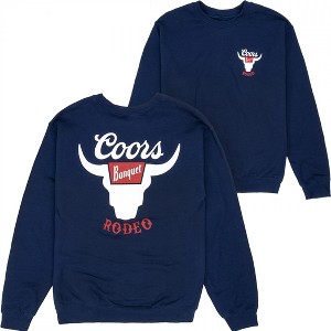 Mens Coors Banquet Rodeo Horns Navy Colorway Crewneck Sweatshirt - 1 of 4
