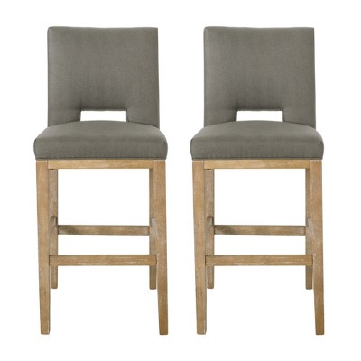 Dsvimoy Counter and Bar Stool Modern Wooden Frame with Upholstered Seat for Stylish Dining Spaces, Gray, 29.5"*22.75"*21.75"