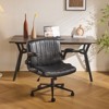 Karl Home | Oil-Waxed Leather Swivel Chair With Flip-Up Armrests - 4 of 4