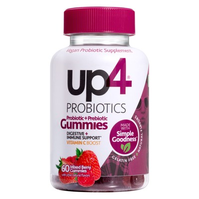 UP4 Probiotic + Prebiotic Vegan Gummies - Mixed Berry - 60ct