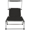 vidaXL Sun Lounger Black Aluminum Standard Foldable Beach Chair - 4 of 4