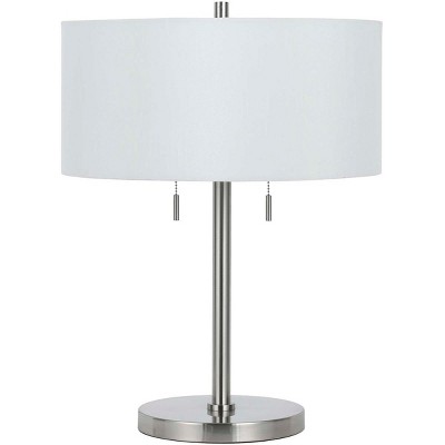 Cal Lighting 60W X 2 Calais Metal Table Lamp - Brushed Steel