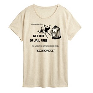 Women's - Monopoly - Get Out Of Jail Free Short Sleeve Graphic T-Shirt - 1 of 3