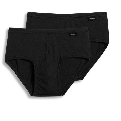 Jockey Men's Underwear Elance String Bikini - 2 Pack, Black, S