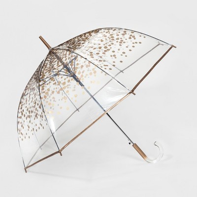Photo 1 of ShedRain Clear Bubble Umbrella - Gold Dot