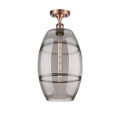 Vaz - 1 Light Semi-Flush Mount In Industrial Style-19.75 Inches Tall and 10 Inches Wide