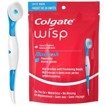 Colgate Optic White Wisp Disposable Mini Toothbrush, Peppermint - 24ct