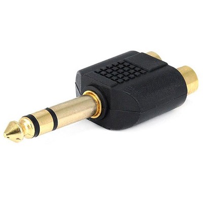 Monoprice 1/4in (6.35mm) TRS Stereo Plug to 2x RCA Jack Splitter Adapter, Gold Plated