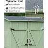 Outdoor Wooden Large Storage Cabinet Garden Shed Outside Wood Tool Organizer with Waterproof Roof Shelves Double Doors Adjustable Shelving for Yard - 4 of 4