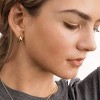 Gold & Silver Huggie Hoop Earrings with CZ, 14K Gold Plated for Women. - 4 of 4