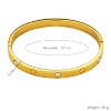 Gold Stainless Steel Clover - Accented Modern Unisex Closed Bangle - 4 of 4