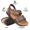 Aerothotic - Serena Double Strappy Open Toe Comfortable Leather Platform Sandals - 2 of 4