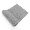 Extra Thick Long Grey Non-Slip Foam Bathtub Shower Mat With Suction Cups Fast Drying - 36" x 17" - 4 of 4