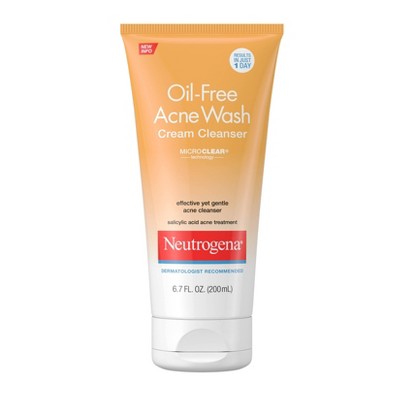  Neutrogena Oil-Free Acne Face Wash Cream Cleanser - 6.7 fl oz 