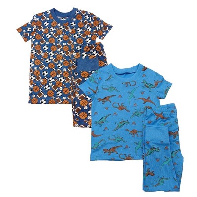 BenBen Blue Dinosaurs/Sports 2 Pack Shortsleeve Pajamas