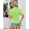 Women's Corduroy Short Sleeve Tops Deep V Neck Shirt Button Front Blouse Short Sleeve Tops Ruffle Blouse for Summer 2024 - 2 of 4