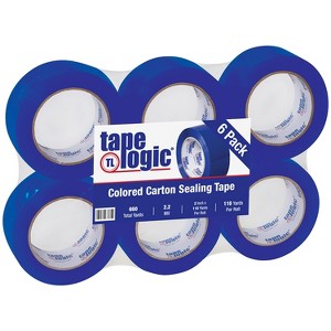 Tape Logic Carton Sealing Tape 2.2 Mil 2" x 110 yds. Blue 6/Case T90222B6PK - 1 of 4