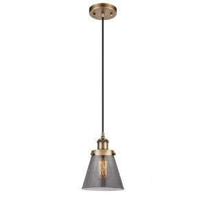 Cone - 1 Light Cord Hung Mini Pendant In Industrial Style-9 Inches Tall and 6 Inches Wide - 1 of 1