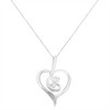Haus of Brilliance 10K White Gold Diamond Accent Diamond Swirl Open Heart Pendant Necklace - 2 of 4