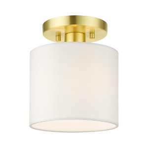 Livex Lighting Meridian 1 - Light Semi-Flush Mount in  Satin Brass - 1 of 1