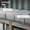 PAGED Entryway Ottoman Upholstered End of Bed Bench Minimalist Foot Stool with Thick Cushioned Top, Rubberwood Legs for Entryway, Bedroom, Gray - 3 of 4