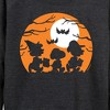 Women's - Peanuts - Trick Or Treat Silhouettes Lightweight French Terry Wide Neck Long Sleeve Shirt - 2 of 4