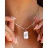 Molenia Dainty Gold Necklace for Women: 925 Sterling Silver Mother of Pearl Necklace Shell Square Pendant Butterfly Necklace Fashion Jewelry Gifts - 2 of 4