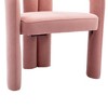 Gulches Set of 2 Contemporary Pink Velvet Accent Dining Chairs - Barrel Side Chairs with Curved Back & Elephant Feet, Welded Steel Frame - 3 of 4