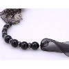 Anna-Kaci Women's Vintage-Inspired Necklace with Beaded and Intricate Filigree Pendant Adjustable Length - Black - 4 of 4