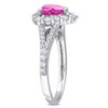EVERLY JEWELRY | 7 5/8ct TGW Created Pink and White Sapphire Necklace Ring and Earrings 3-Piece Set in Sterling Silver - 18 in - 2 of 4