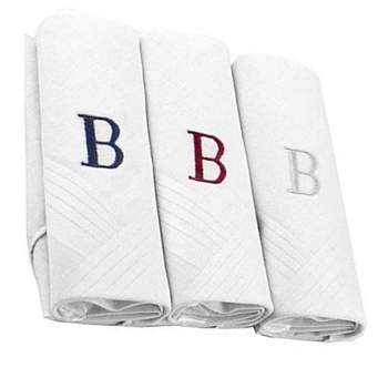 Men's Cotton Monogrammed Handkerchiefs Initial Letter Hanky